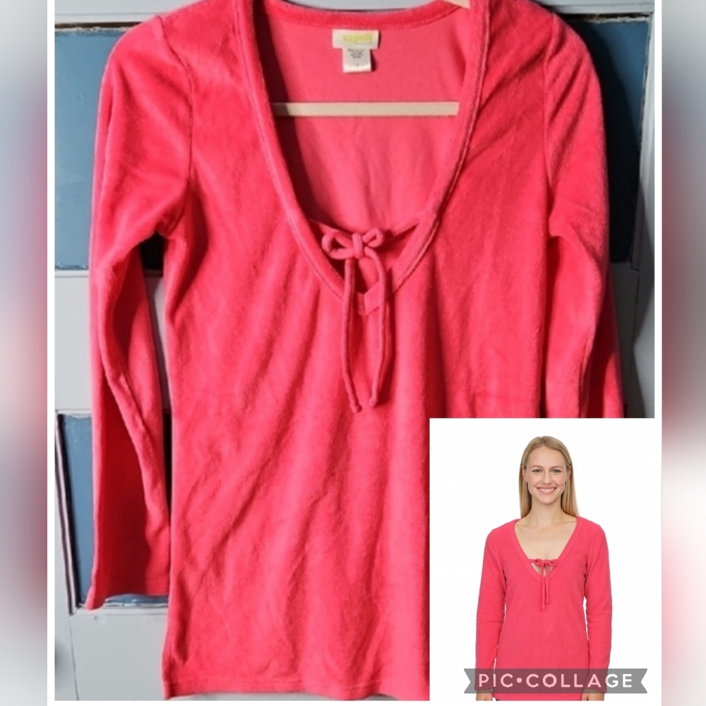 Capelli New York French Terry Cloth Women's Pink Top Small